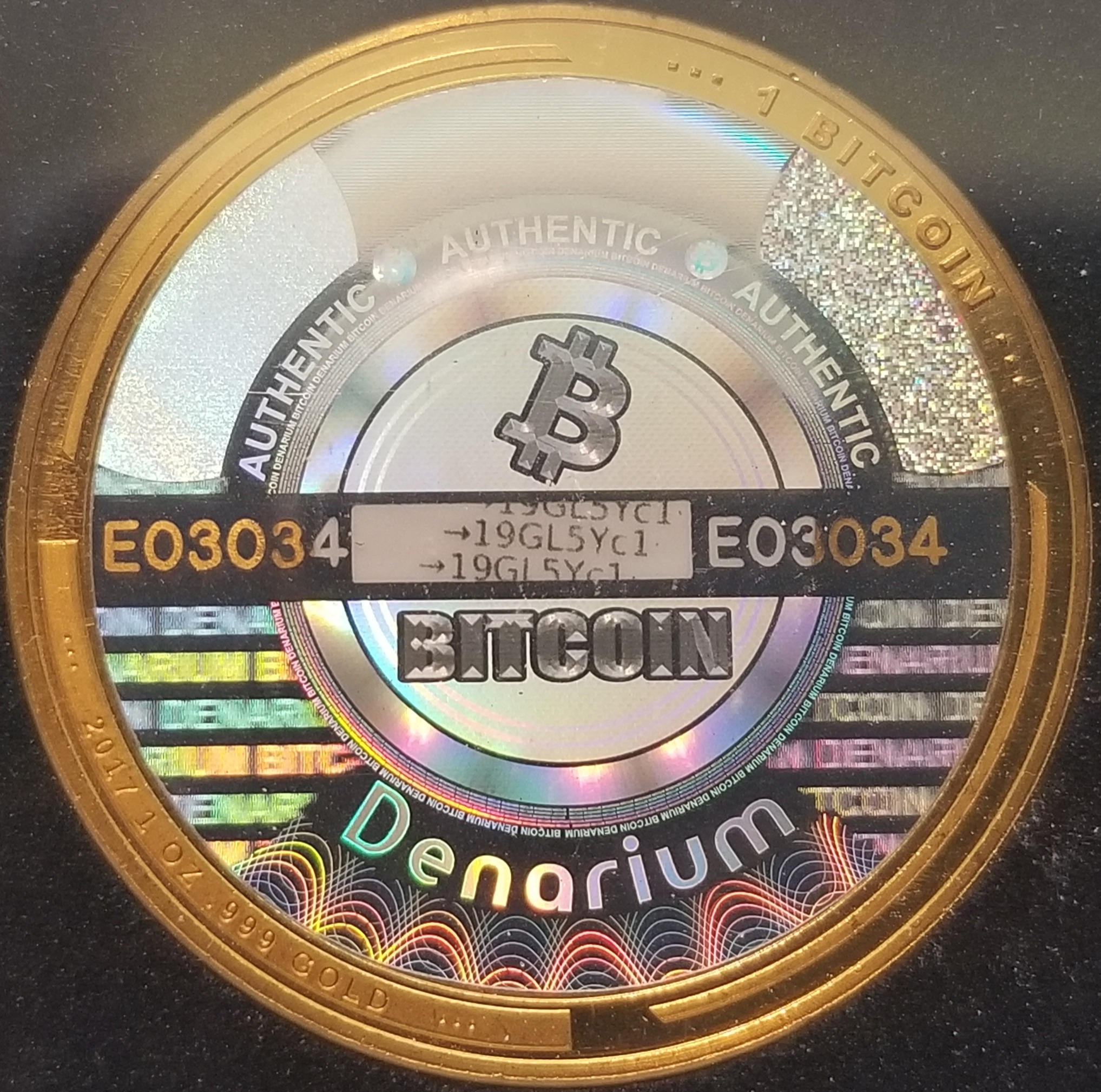 Denarium 1 BTC 1 oz Gold